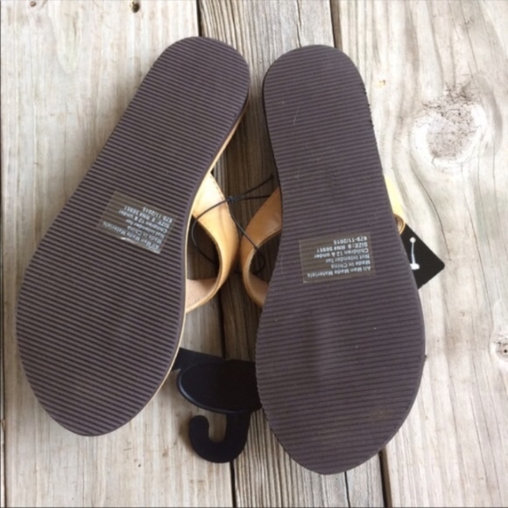Envision Studio Tan & Brown Vegan Leather Sandals - Picture 2 of 3